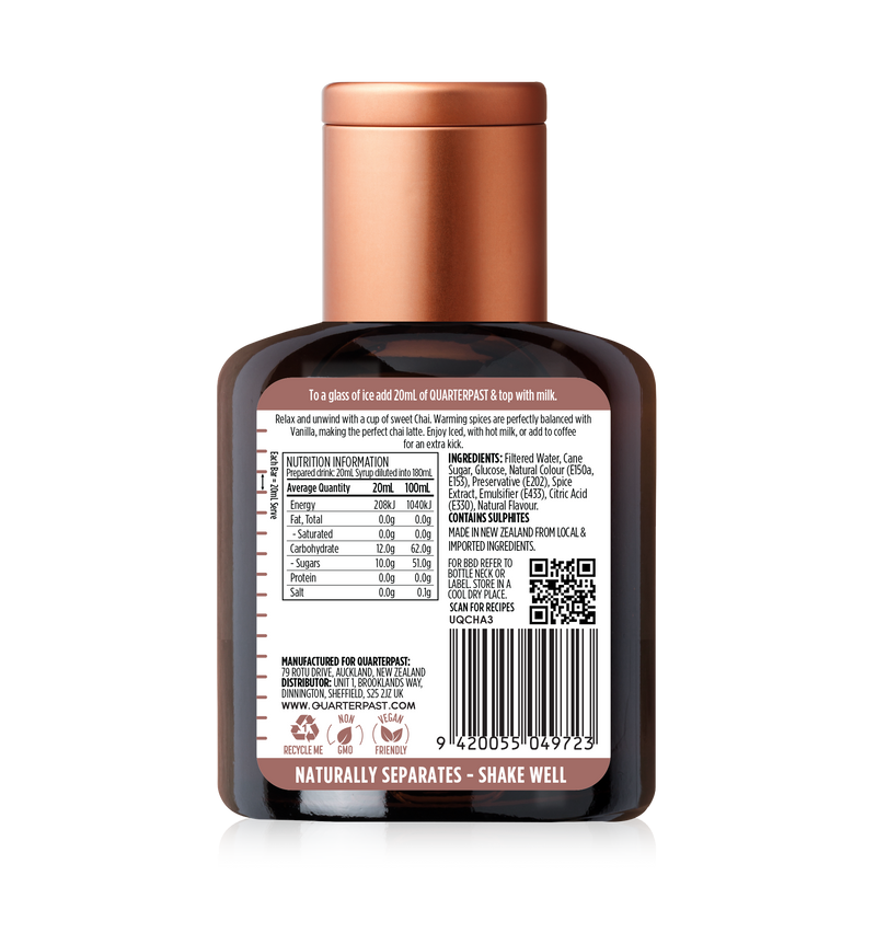 Chai Concentrate with Sweet Notes